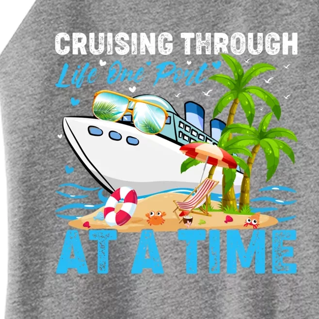 Cruising Through Life One Port At A Time Cruise Ship Cool Gift Women’s Perfect Tri Rocker Tank