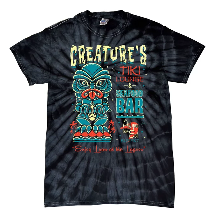 Creature Tiki Lounge Lagoon Retro Hawaii Surf Vacation Tie-Dye T-Shirt