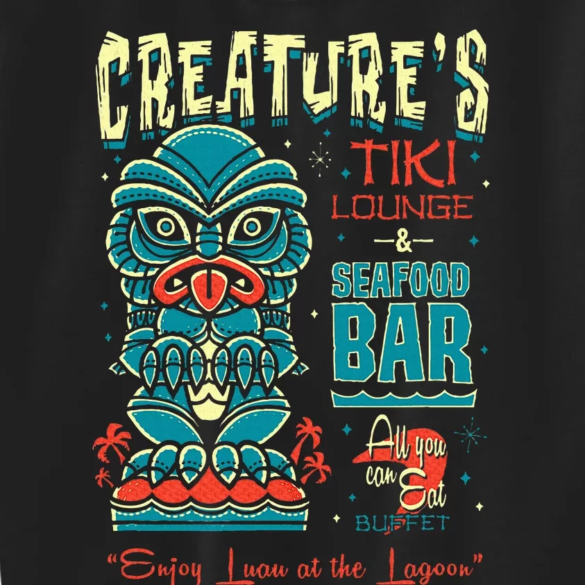 Creature Tiki Lounge Lagoon Retro Hawaii Surf Vacation Kids Sweatshirt