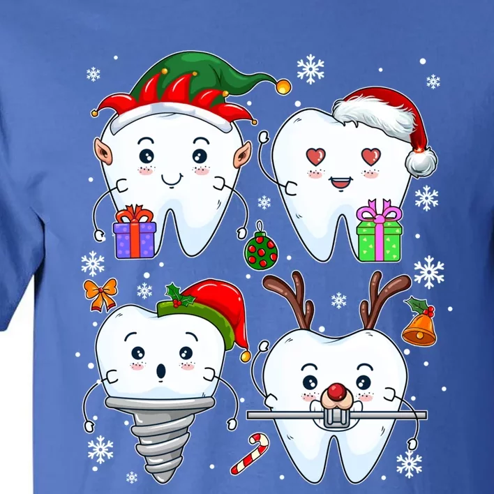 Christmas Tooth Love Dental Hygiene Santa Reindeer Xmas Snow Funny Gift Tall T-Shirt