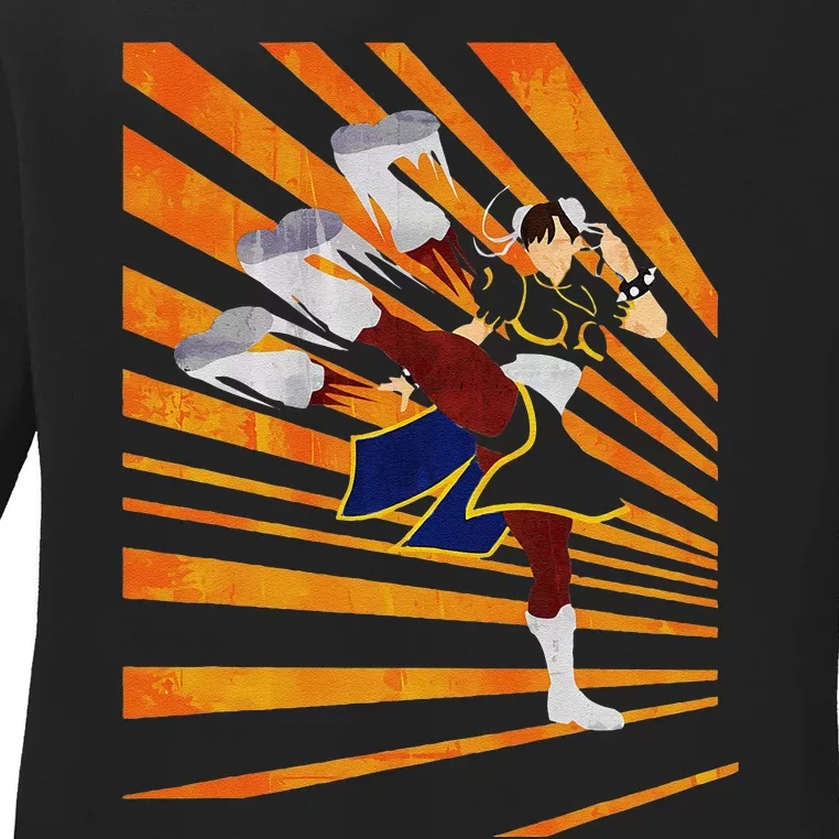 Chunli The Legendary Martial Artist Fgc Design Ladies Long Sleeve Shirt