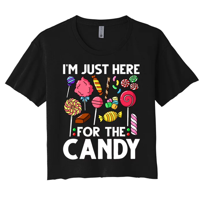 Candy Tester Lollipop Sweets Halloween Women's Crop Top Tee