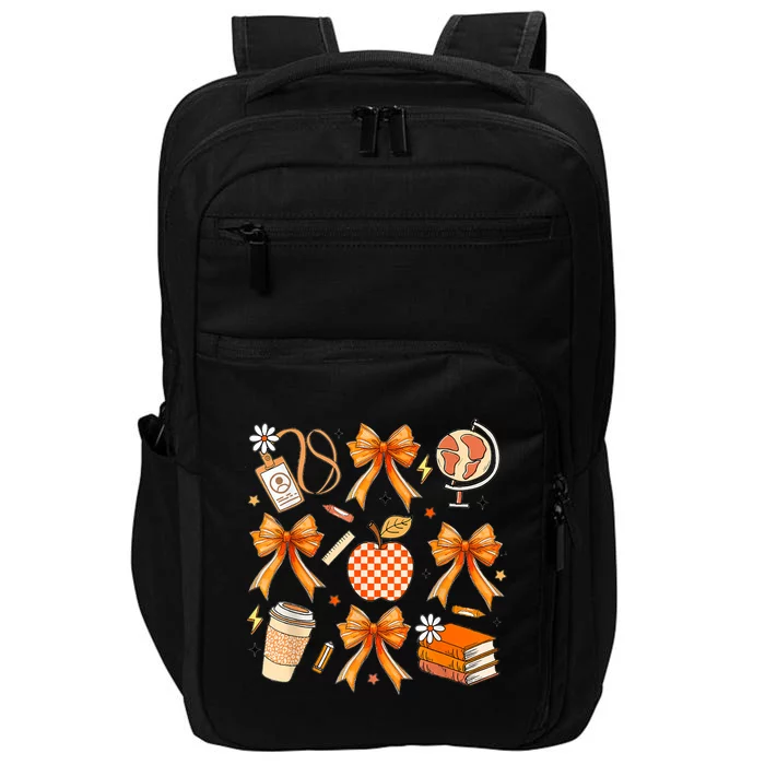 Coquette Teacher Life Football Autumn Fall Book Impact Tech Backpack