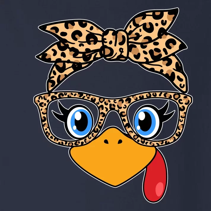 Cute Thanksgiving Leopard Print Bandana Glasses Turkey Girl Toddler Long Sleeve Shirt