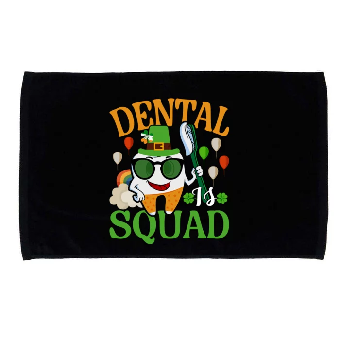 Cute Tooth Leprechaun Hat Dental Squad St Patrick's Day Gift Microfiber Hand Towel