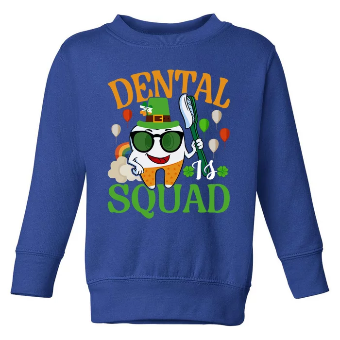 Cute Tooth Leprechaun Hat Dental Squad St Patrick's Day Gift Toddler Sweatshirt