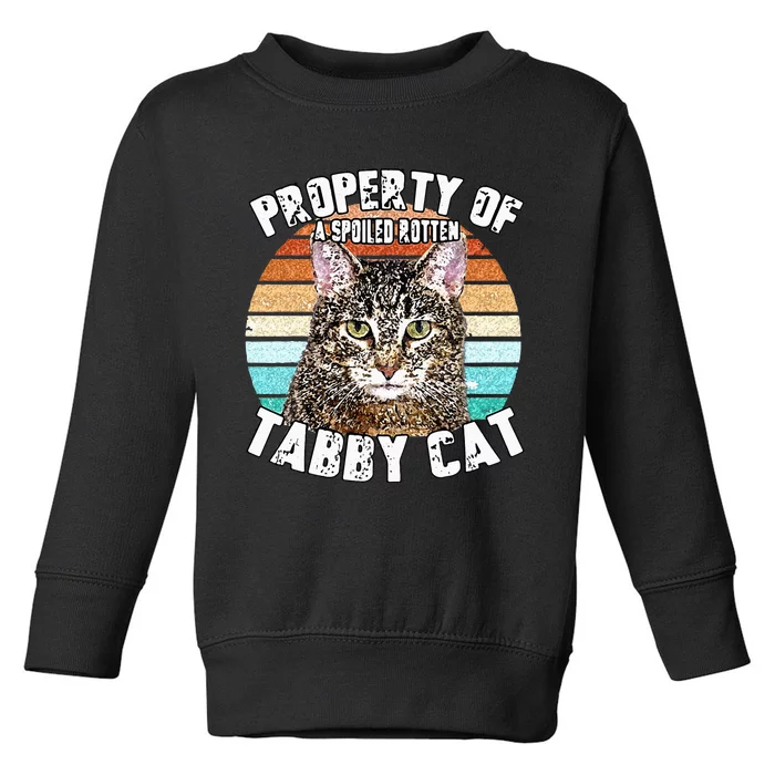 Cat Tabby Lover Vintage Eighties Style Cat Retro Gift Toddler Sweatshirt