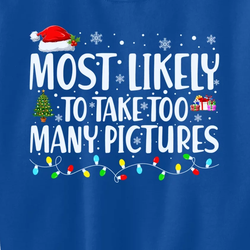 Christmas Tree Lights Most Likely To Take Too Y Pictures Gift Kids Sweatshirt