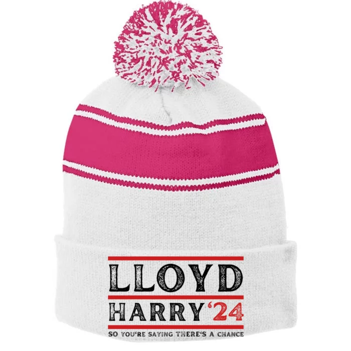 Comedy Tee Lloyd Harry 24 So Youre Saying Theres A Chancc Stripe Pom Pom Beanie