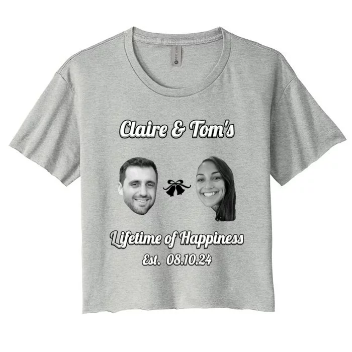 Claire & TomS Lifetime Of Happiness Women's Crop Top Tee