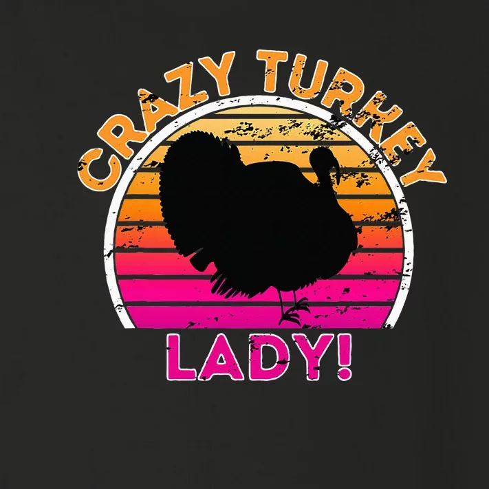 Crazy Turkey Lady Funny Retro Turkey Toddler Long Sleeve Shirt