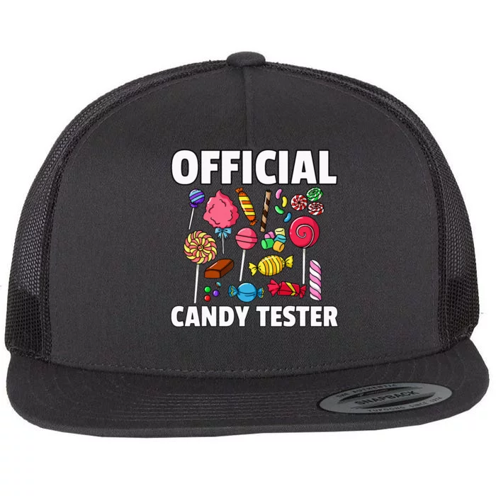 Candy Tester Lollipop Sweets Gift Halloween Kids Flat Bill Trucker Hat