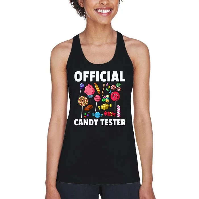 Candy Tester Lollipop Sweets Gift Halloween Kids Women's Racerback Tank