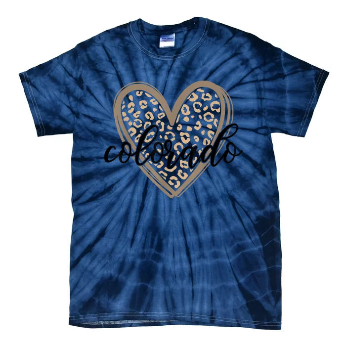 Colorado Tee Leopard Print Heart Graphic Tie-Dye T-Shirt