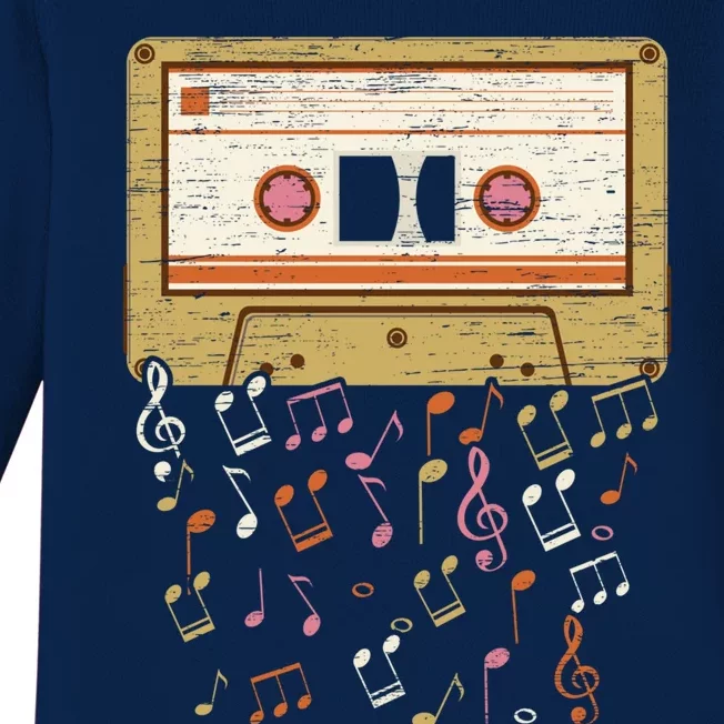 Cassette Tape Music Lover National Retro Day Cute Gift Baby Long Sleeve Bodysuit