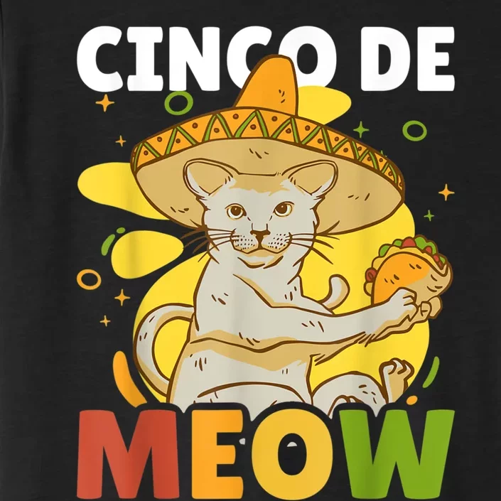 Cinco The Meow With Cat For Cinco De Mayo ChromaSoft Performance T-Shirt