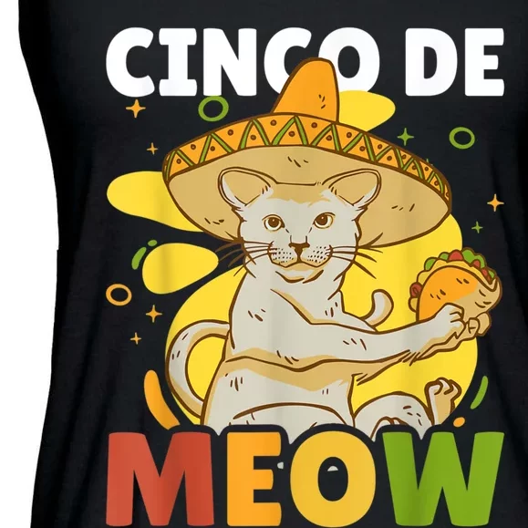 Cinco The Meow With Cat For Cinco De Mayo Ladies Essential Flowy Tank