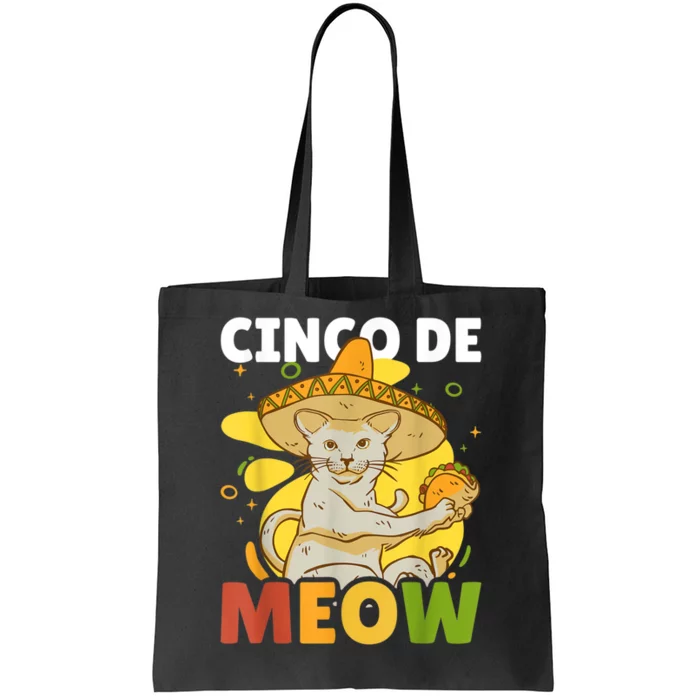 Cinco The Meow With Cat For Cinco De Mayo Tote Bag