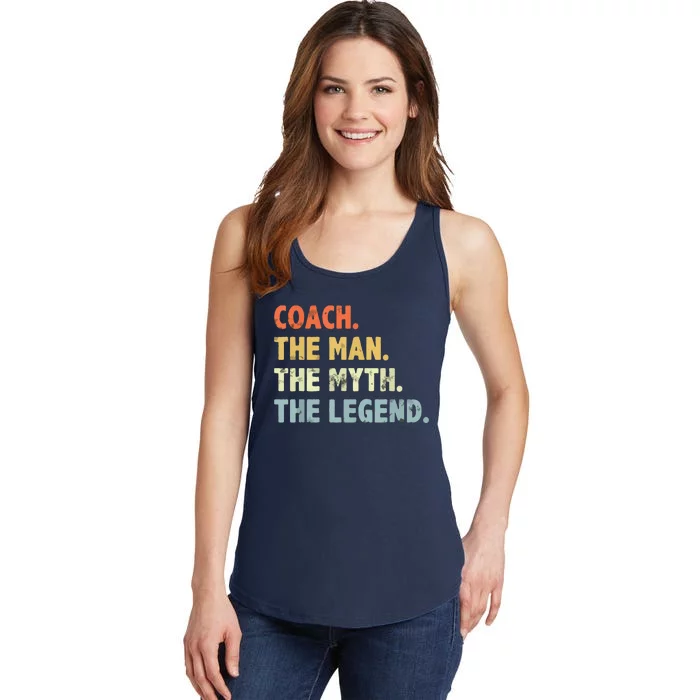 Coach The Man Myth Legend Fathers Day Gift For Dad Grandpa Ladies Essential Tank