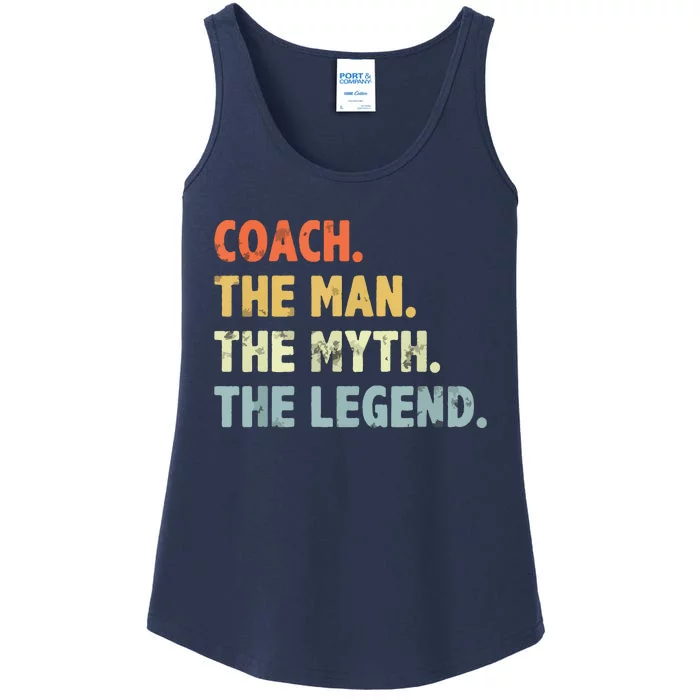 Coach The Man Myth Legend Fathers Day Gift For Dad Grandpa Ladies Essential Tank