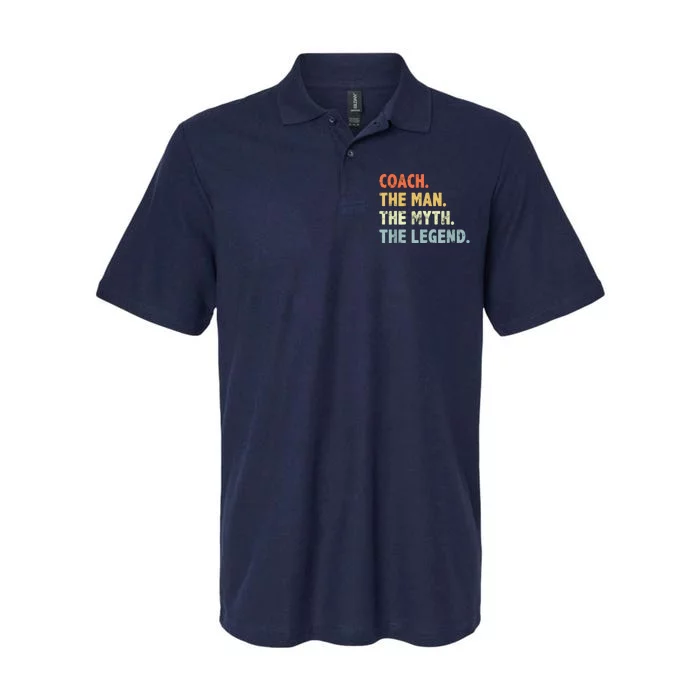 Coach The Man Myth Legend Fathers Day Gift For Dad Grandpa Softstyle Adult Sport Polo