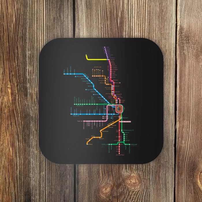 Chicago Trains Map Coaster