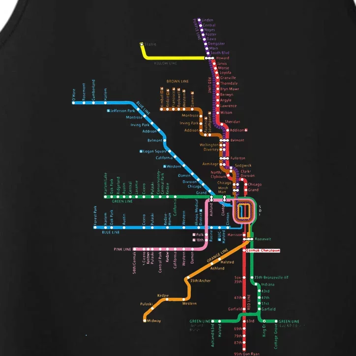 Chicago Trains Map Performance Tank