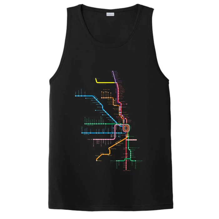 Chicago Trains Map Performance Tank