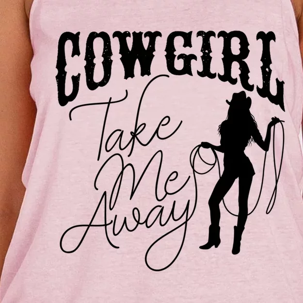 Cow Take Me Away Cow Cool Gift Women's Knotted Racerback Tank