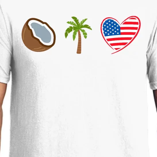 Coconut Tree Meme Patriotic Kamala Statement Usa Democrat Pajama Set