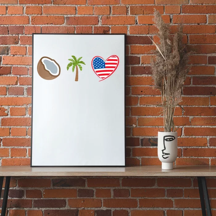 Coconut Tree Meme Patriotic Kamala Statement Usa Democrat Poster