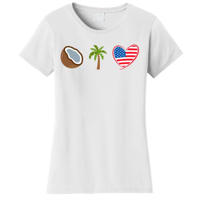 Coconut Tree Meme Patriotic Kamala Statement Usa Democrat Women's T-Shirt