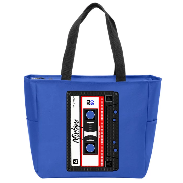 Cassette Tape Music Mix Audio 90s Party 80s Outfit Cassette Zip Tote Bag