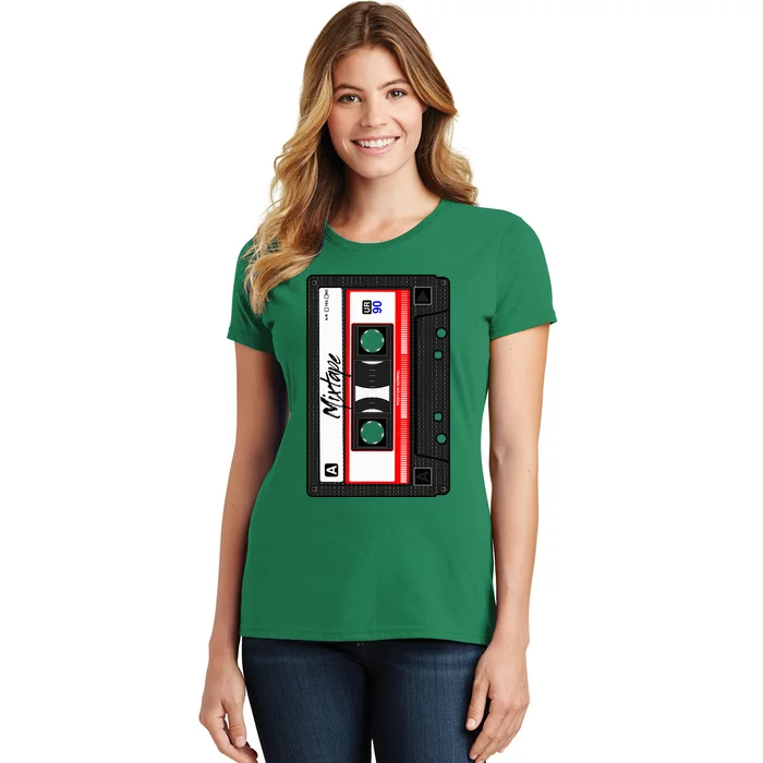 Cassette Tape Music Mix Audio 90s Party 80s Outfit Cassette Women's T-Shirt