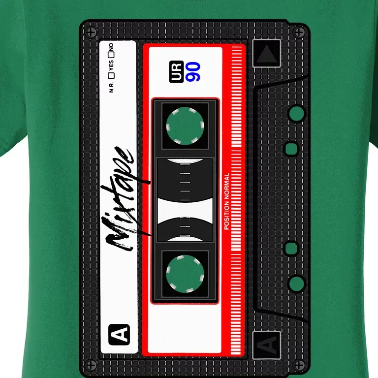 Cassette Tape Music Mix Audio 90s Party 80s Outfit Cassette Women's T-Shirt