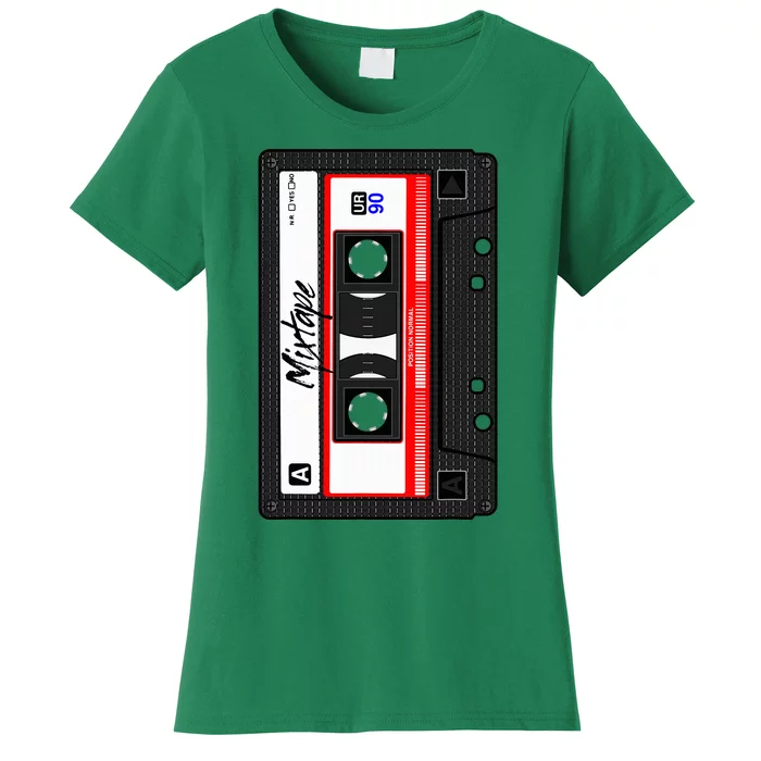 Cassette Tape Music Mix Audio 90s Party 80s Outfit Cassette Women's T-Shirt