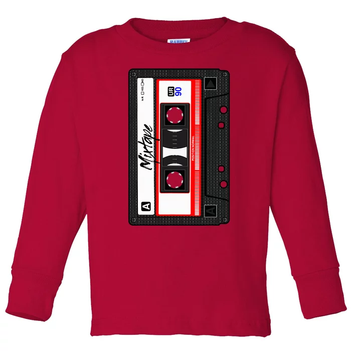 Cassette Tape Music Mix Audio 90s Party 80s Outfit Cassette Toddler Long Sleeve Shirt