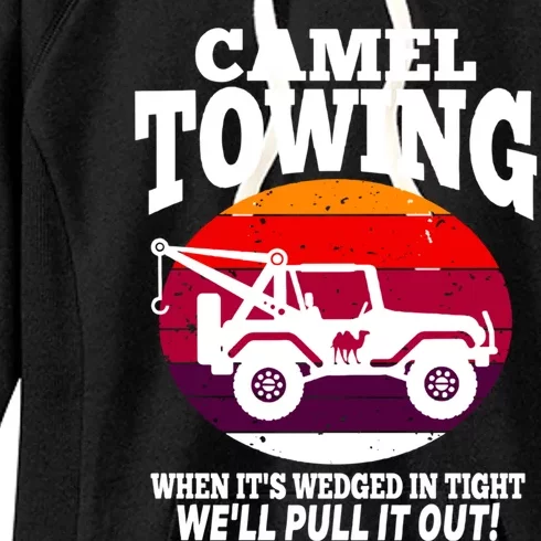 Camel Towing Meaningful Gift Funny Retro Camel Towing Funny Halloween Great Gift Women's Fleece Hoodie