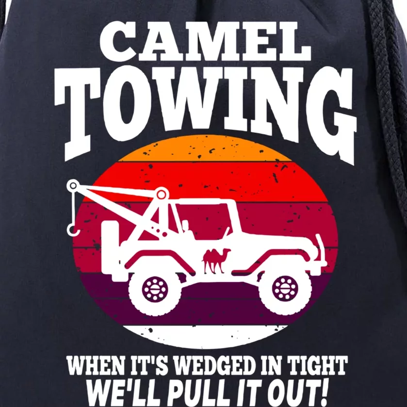 Camel Towing Meaningful Gift Funny Retro Camel Towing Funny Halloween Great Gift Drawstring Bag