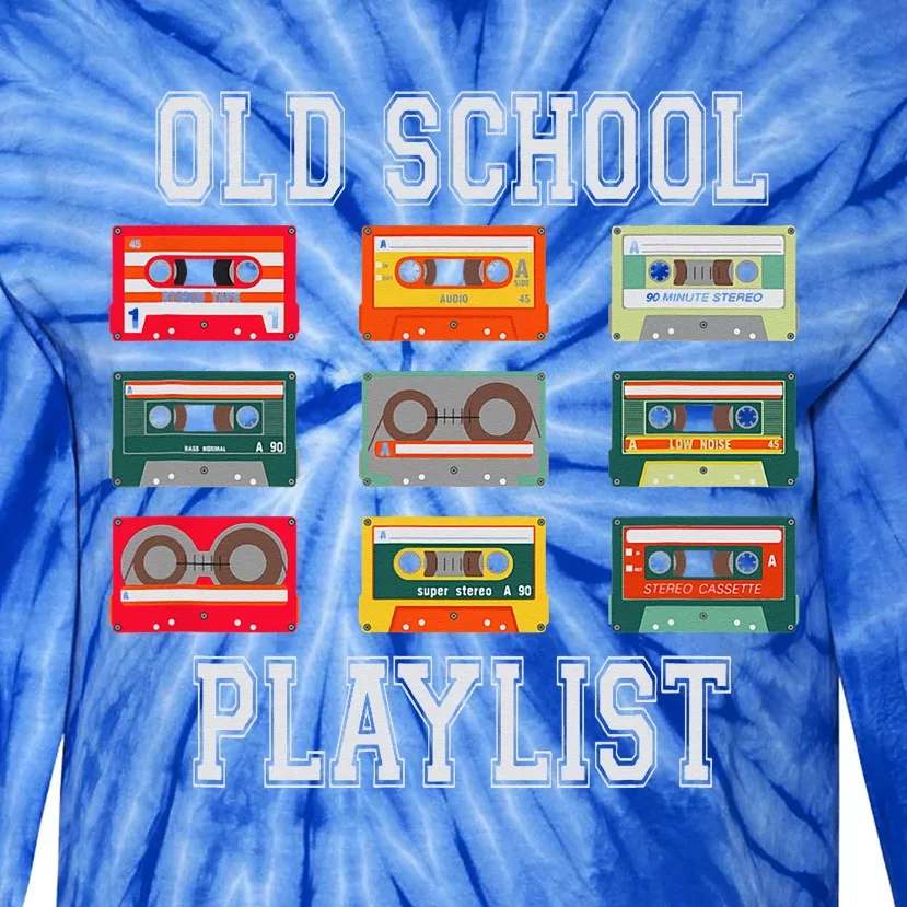 Cassette Tapes Mixtapes 1980s Radio Music Old School Tie-Dye Long Sleeve Shirt