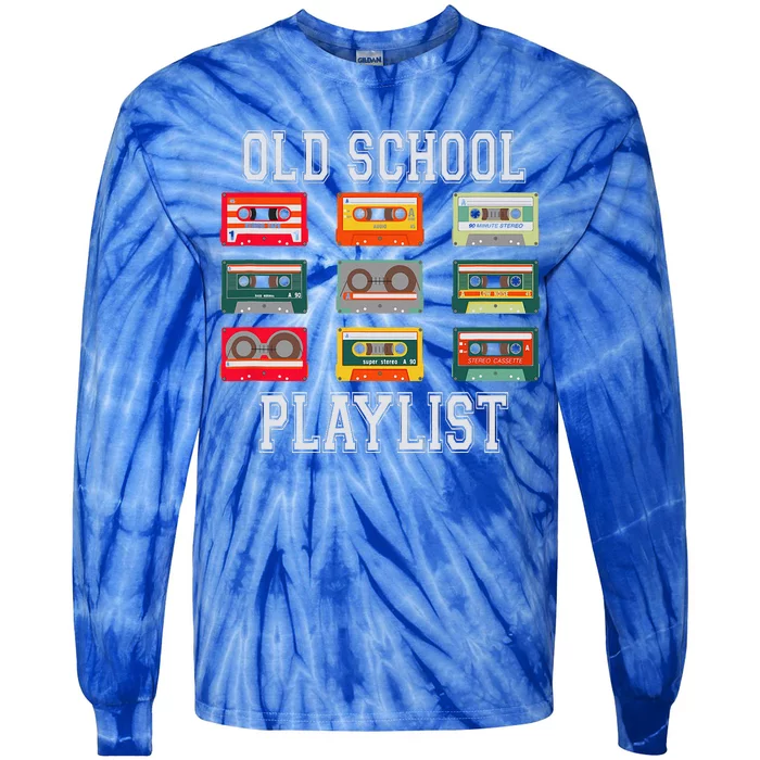 Cassette Tapes Mixtapes 1980s Radio Music Old School Tie-Dye Long Sleeve Shirt