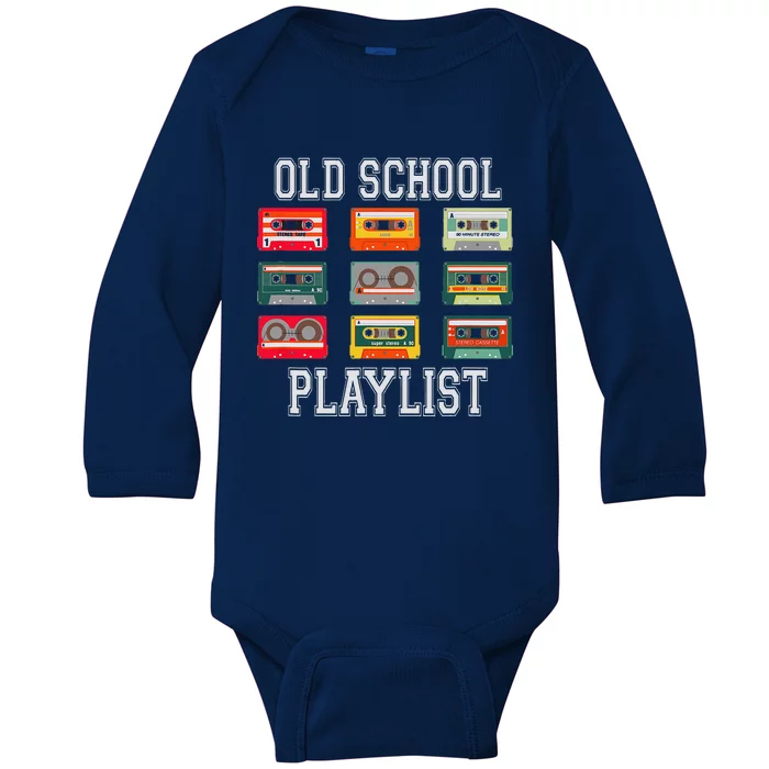 Cassette Tapes Mixtapes 1980s Radio Music Old School Baby Long Sleeve Bodysuit