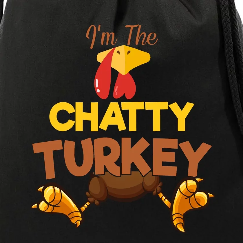 Chatty Turkey Matching Family Group Thanksgiving Gifts Drawstring Bag