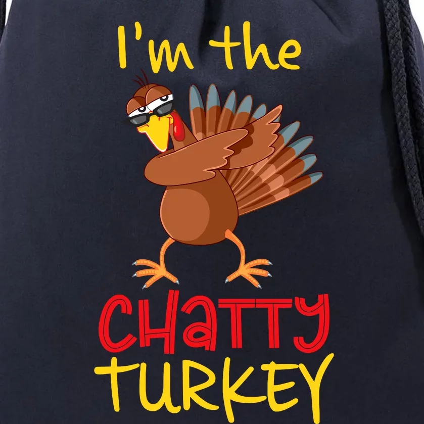 Chatty Turkey Matching Family Group Thanksgiving Party Drawstring Bag