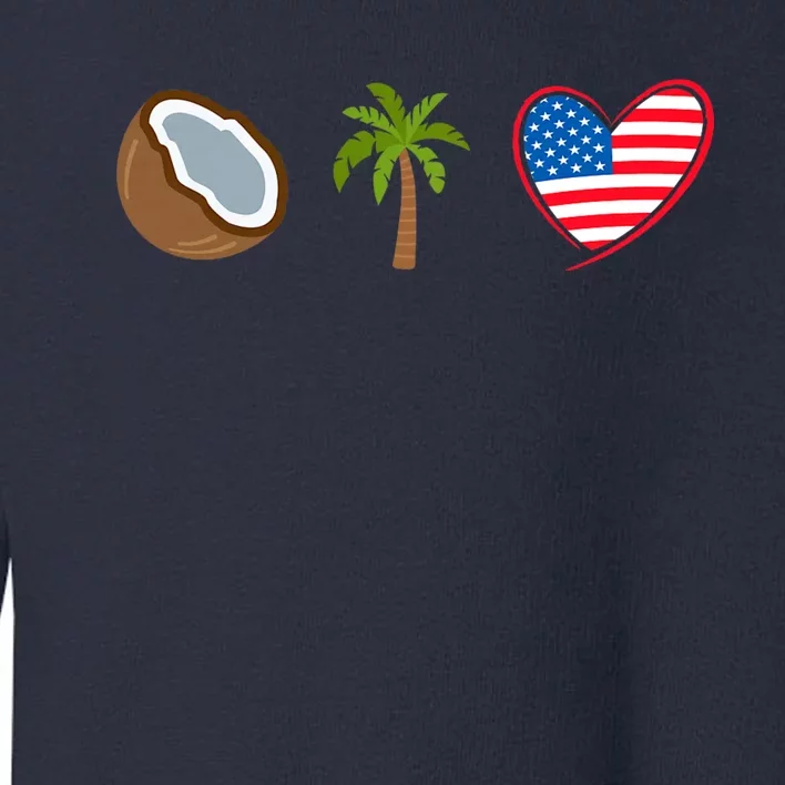 Coconut Tree Meme Patriotic Kamala Statement Usa Democrat Toddler Sweatshirt