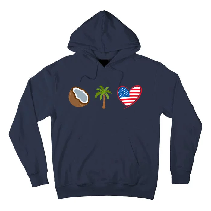 Coconut Tree Meme Patriotic Kamala Statement Usa Democrat Tall Hoodie