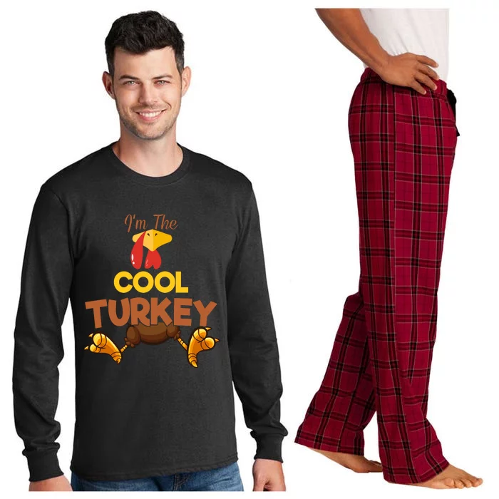 Cool Turkey Matching Family Group Thanksgiving Gifts Long Sleeve Pajama Set