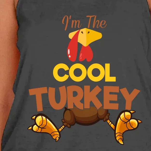 Cool Turkey Matching Family Group Thanksgiving Gifts Women's Knotted Racerback Tank