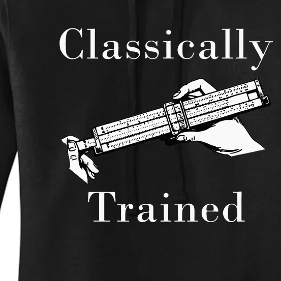 Classically Trained Mechanical Analog Calculator Slide Rule Women's Pullover Hoodie