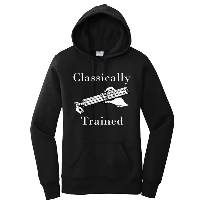 Classically Trained Mechanical Analog Calculator Slide Rule Women's Pullover Hoodie